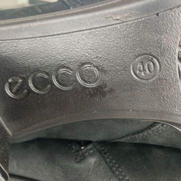 Ecco Black Nubuck Leather Ankle Boots 40 - Picture 10 of 12